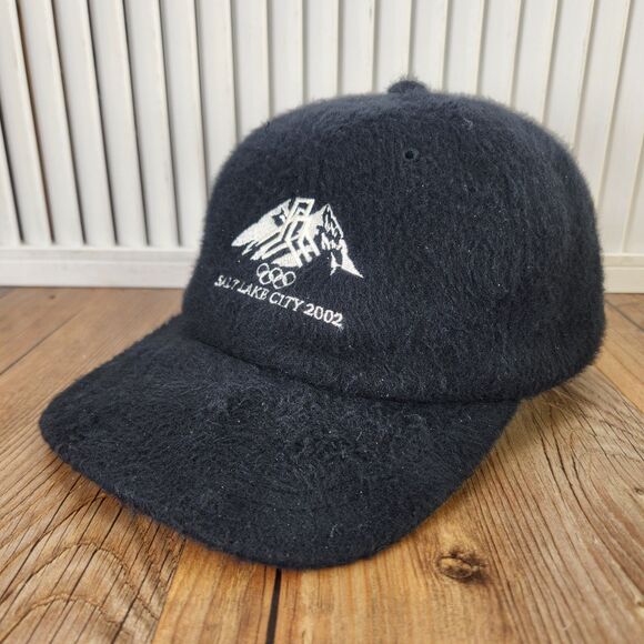 VTG Starter Salt Lake City 2002 Winter Olympic Games Fuzzy Hat Black Ear Flaps - Picture 1 of 11